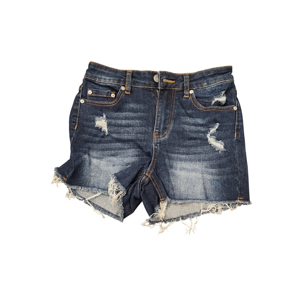 Indigo Rew‎ Curvy Distressed Denim Cutoff Shorts Size 3